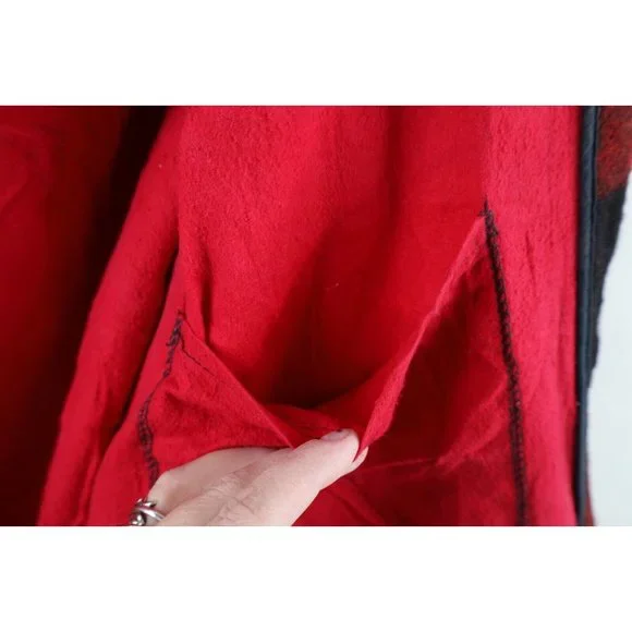 Vtg 50s 60s Streetwear Mens 42 Distressed Wool Mackinaw Hooded Cape Neck Jacket